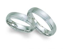 585 Weissgold, seidenmatt / Fuge poliert,  Fischer Specials prices Wedding rings